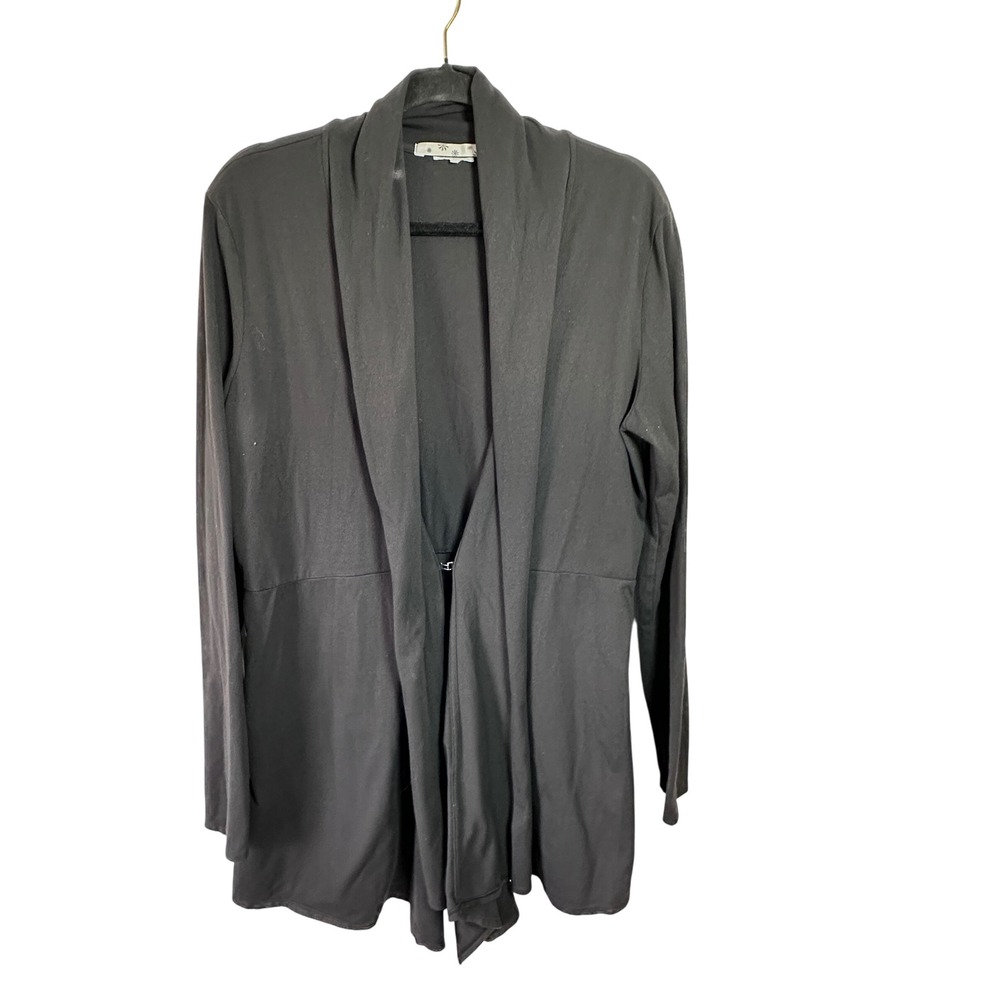 Athleta‎ Agagra Black Hook & Eye Closure Long Sleeve Cardigan CoverUp Athleisure